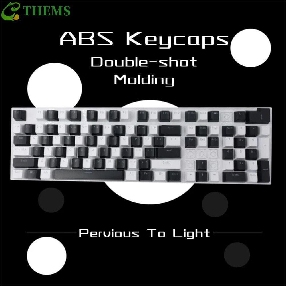 Teclas Mecânicas THEMS Transparentes 104 Unidades Teclado Mecânico Injeção OEM 980k Coloridas Em Branco