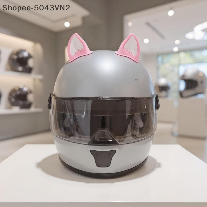 [RE] Capacete De Motocicleta Decorações De Orelha De Gato Acessório Para Scooter Bicicleta Adesivo Moto Skate Ciclismo R
