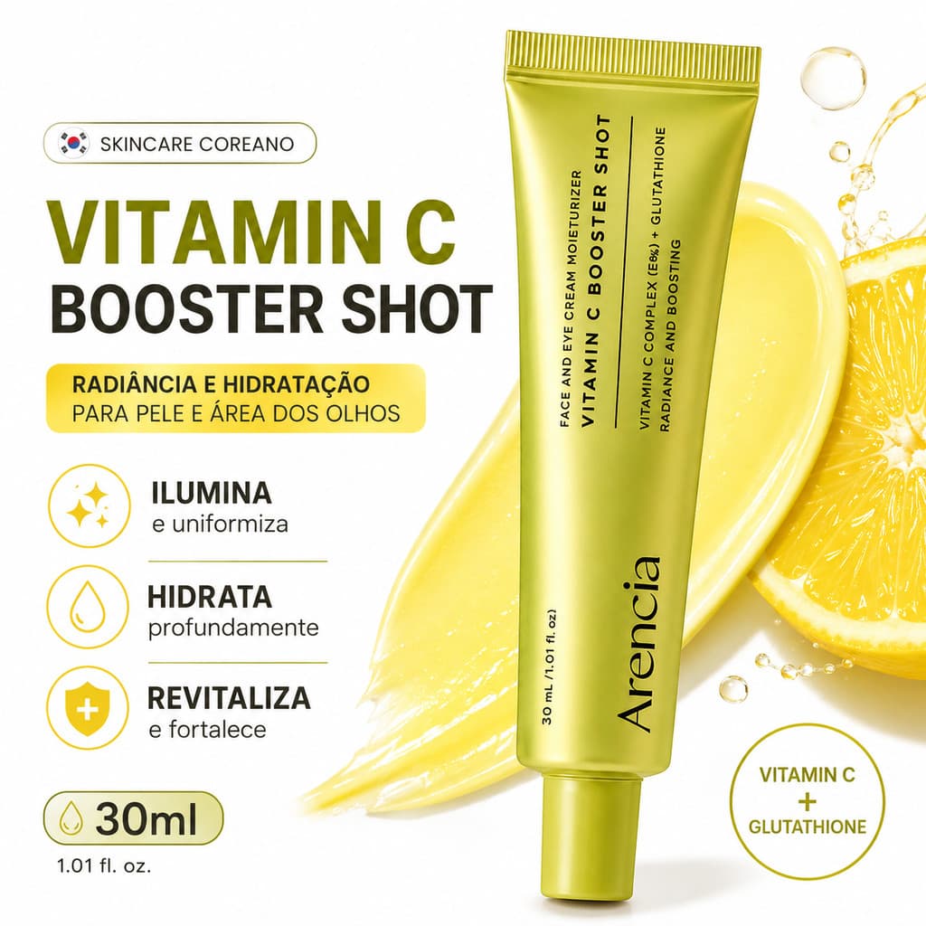 Arencia Creme Facial Vitamina C 30ml Hidratante Iluminador Booster Shot