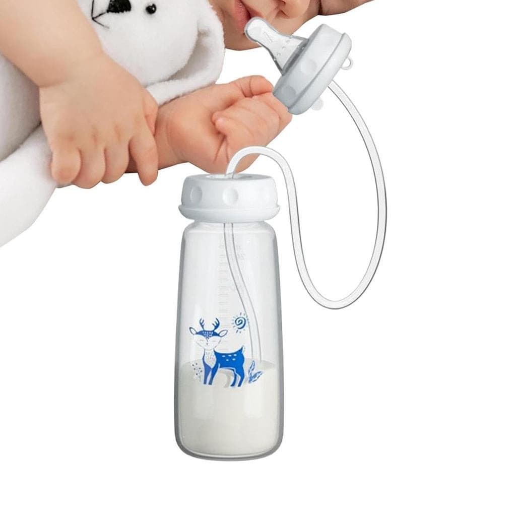 Mamadeira Anti-Cólica 3 em 1 para Bebês - 240ml, Fluxo Ajustável e Rápido, com Capa Antivazamento, Mamadeira Anti-Cólica