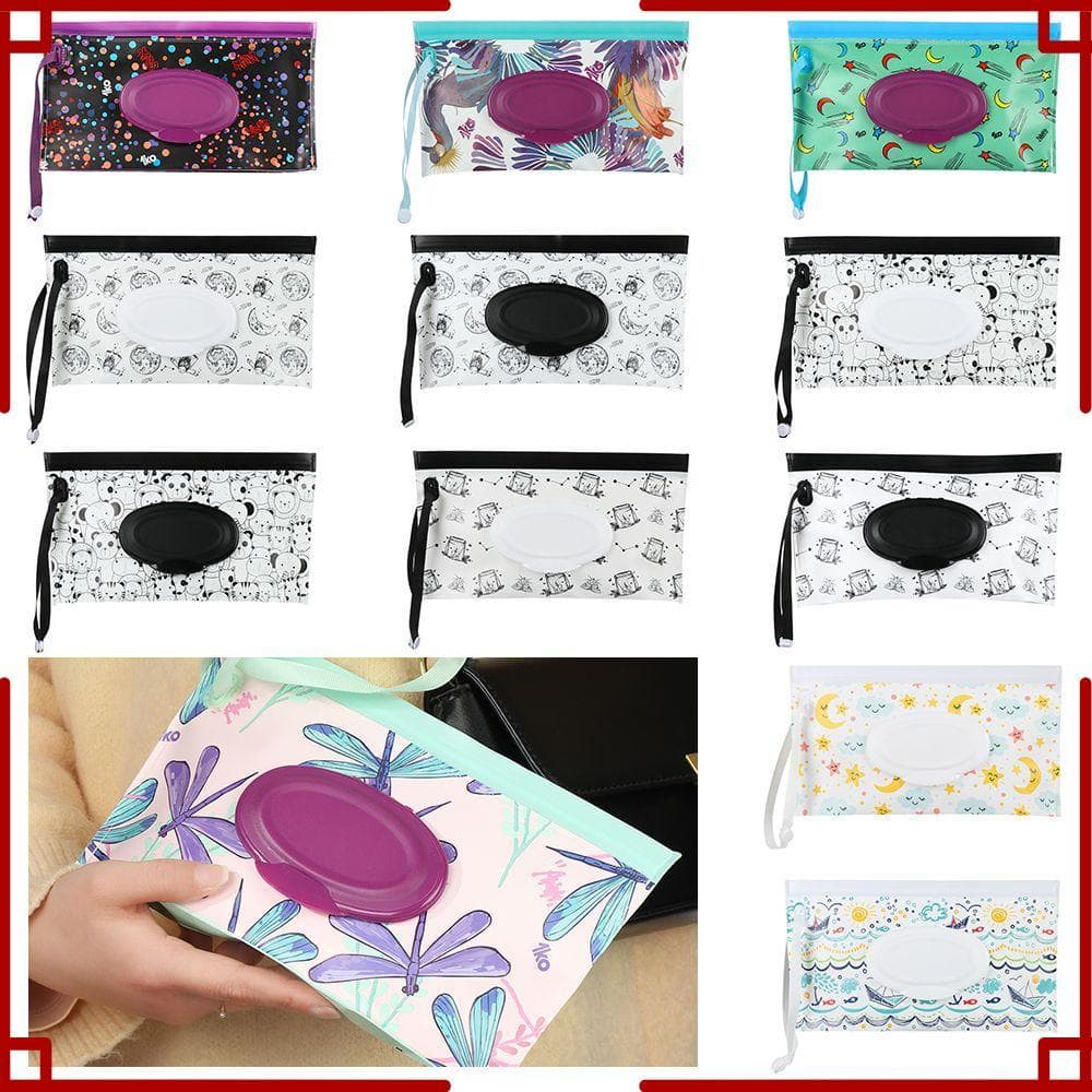 Bolsa De Lenços Umedecidos , Útil , Produto Para Bebês , Capa Flip , Moda , Alça De Pressão , Caixa De Tecido Po