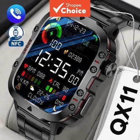 TechLife Smartwatch Qx11de 1.96 Polegadas Tela Nfc Bluetooth Chamando Relógio Esportivo