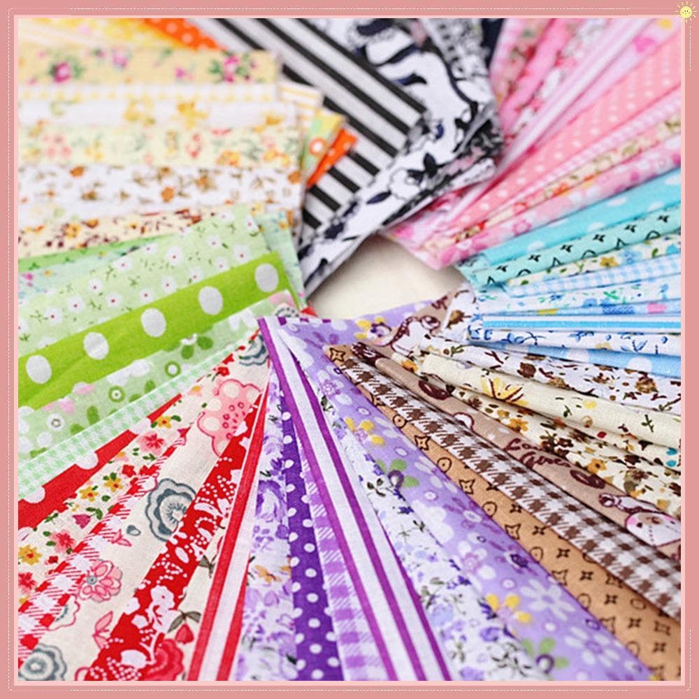 100 Peças Tecido De Algodão Patchwork , Acolchoado De Várias Cores , Pacotes De Quarto Gordo De 100 * 100mm