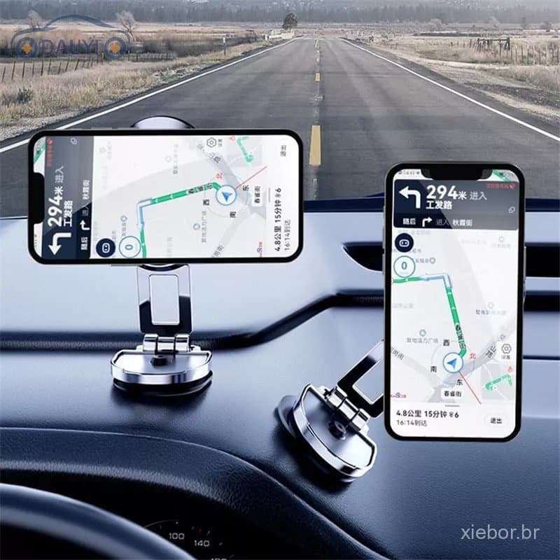 Suporte Magnético Automático para Celular e Peças de Carro 360 °     O ímã rotativo no suporte GPS 6TGY