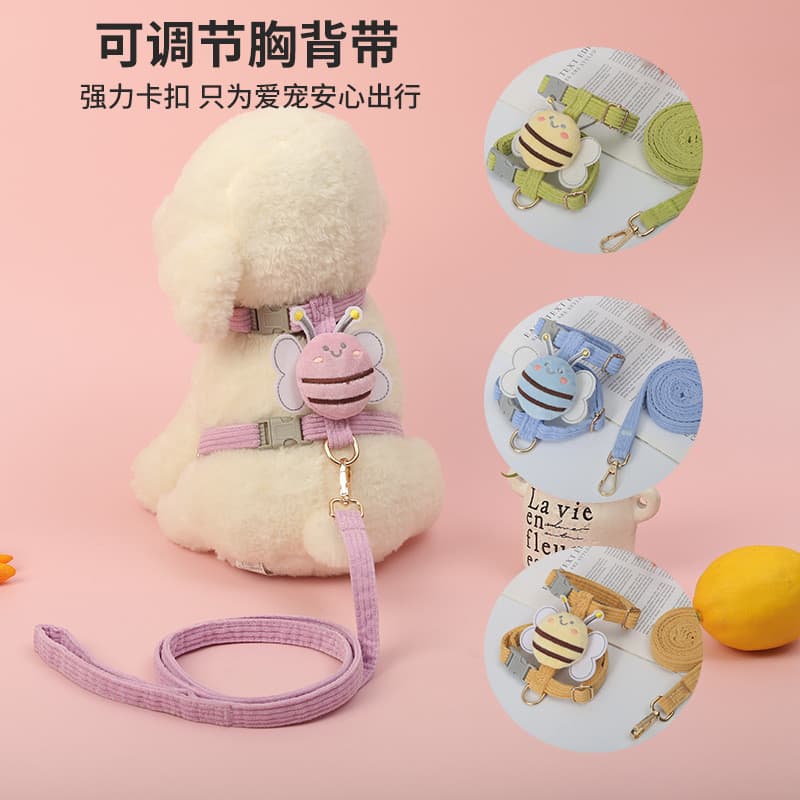 Coleira e guia para gatos, coleira para coelhos, conjunto para cães de pequeno porte, coleira em H ajustável para cães N