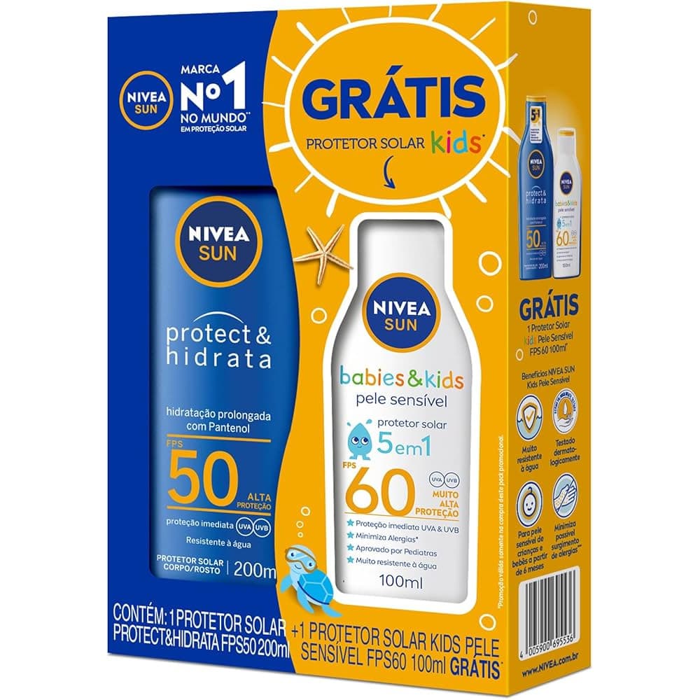 Protetor Solar FPS 50 200ml + Protetor Solar Kids 100ml