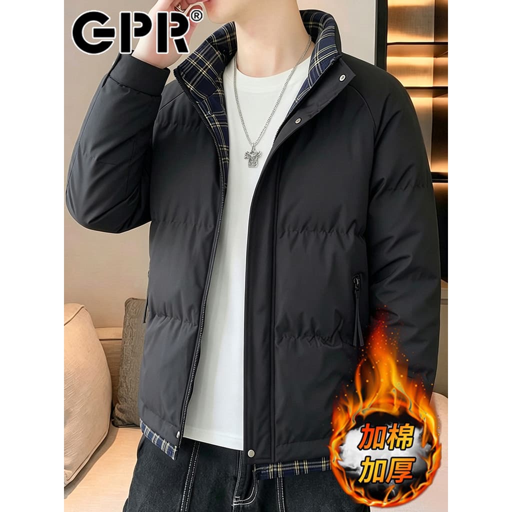 Jaqueta acolchoada masculina jaqueta de inverno Street Wear masculino curto gola alta jaqueta acolchoada espessada à pro