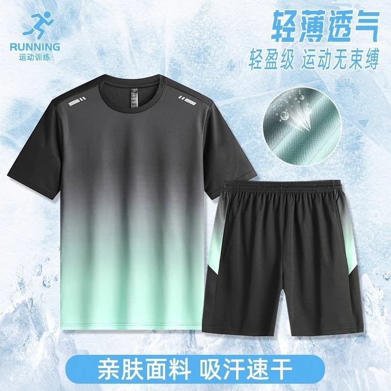 Masculino feminino Fitness ternos esportivos ciclismo treinamento manhã correndo roupas de seda gelo roupas de secagem r