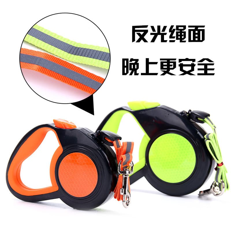 Coleira retrátil para cães, guia para passeios, coleira de nylon refletiva, guia automático retrátil para cães, 10.11 RN