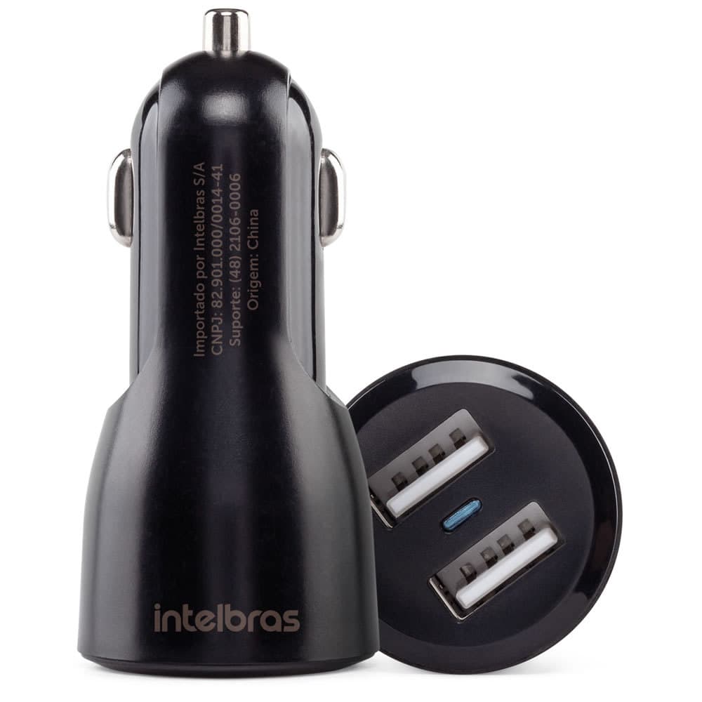 Carregador Veicular USB Universal 2 Portas ECV 2 Fast Intelbras