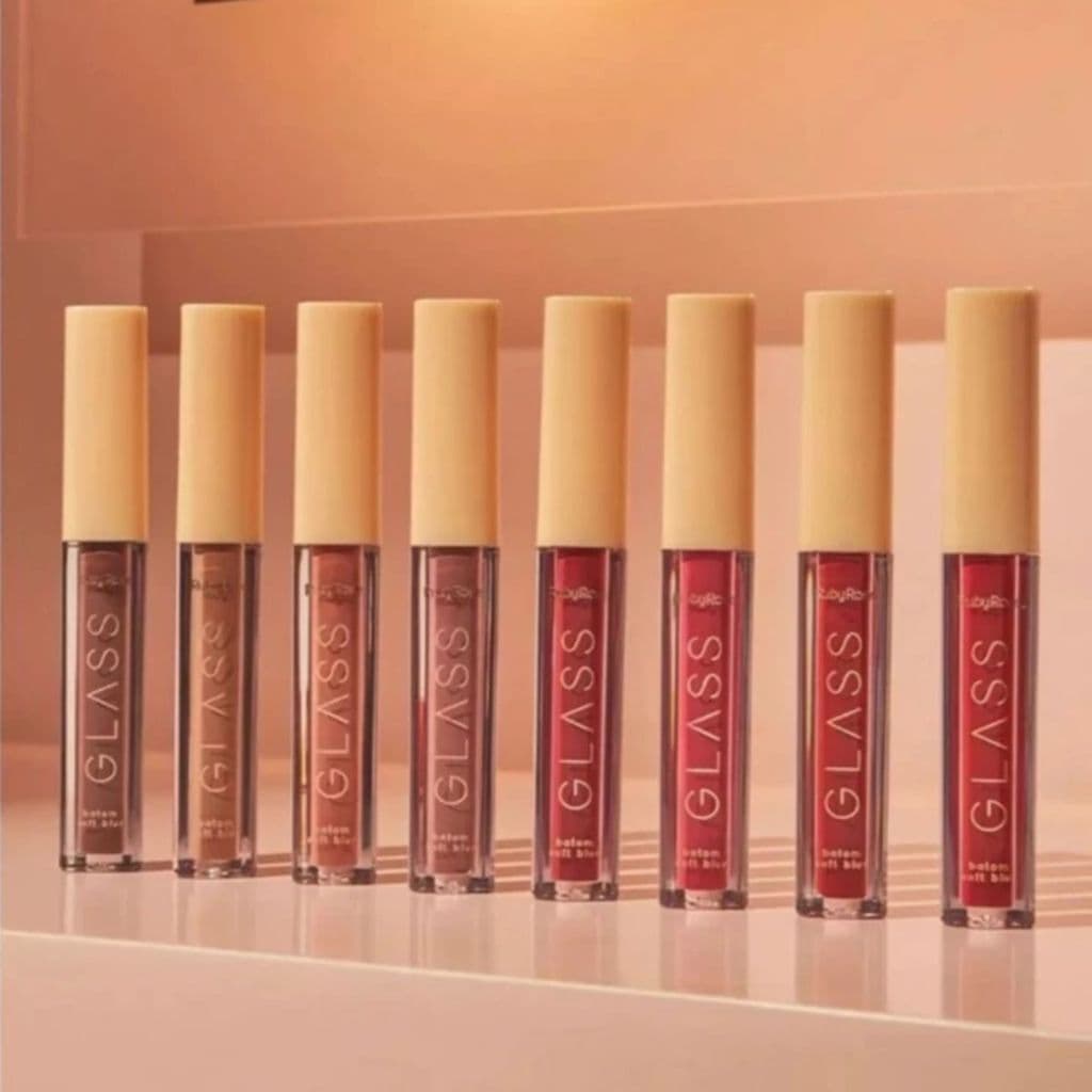 Batom Líquido Soft Blur Make Profissional Ruby Rose Glass 8 Cores – Matte Aveludado de Longa Duração