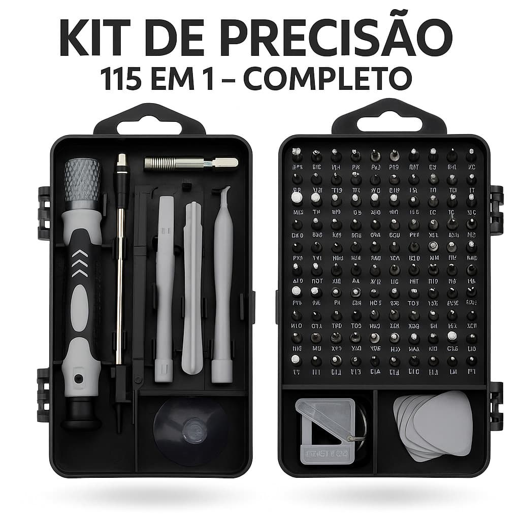 kit Ferramentas Completo 115 Peças Mini Chaves Precisão Multiuso Celular Notebook Tablet Eletrônicos