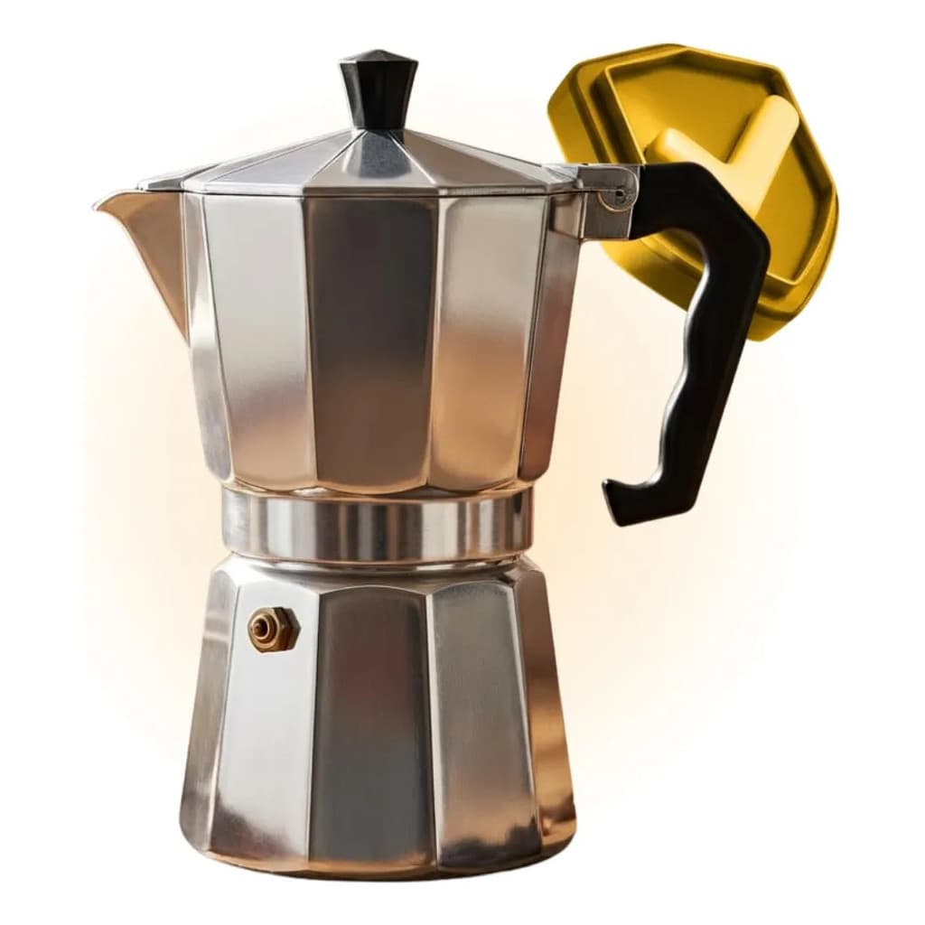 Cafeteira Italiana Moka De Alumínio Com Alça (300ml), Café Expresso Fogão A Gás Elétrico Vitrocerâmico Sem Cápsula