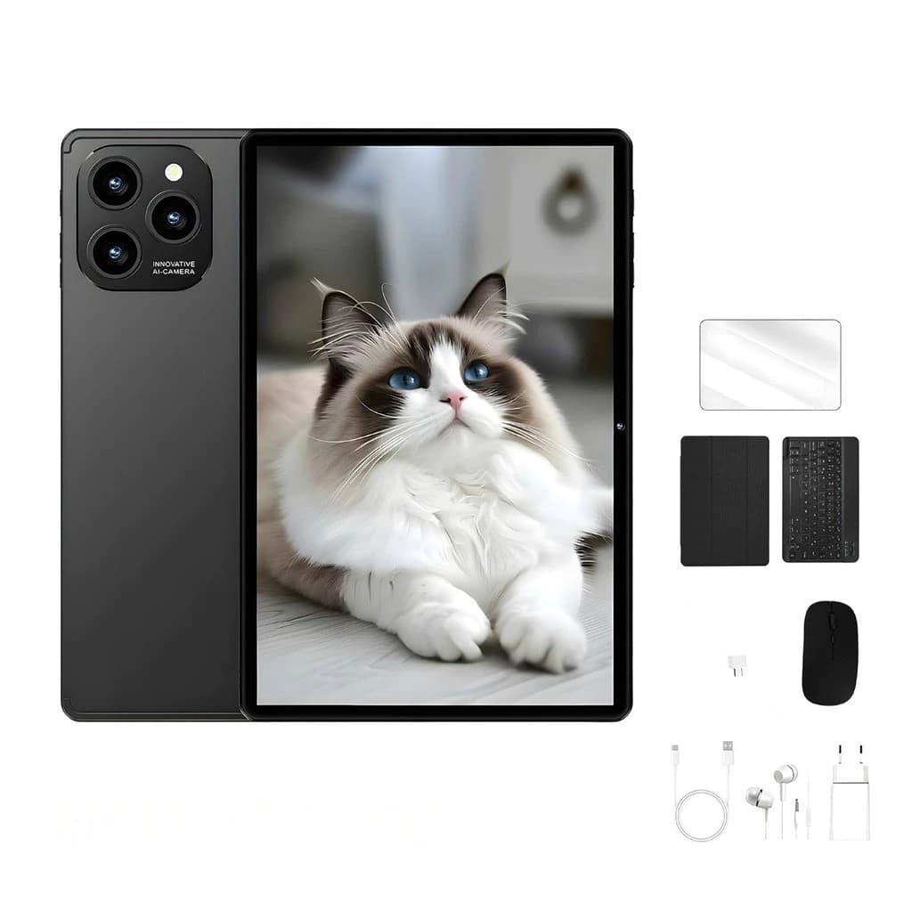 Tablet 10.1” com Teclado+Mouse 6GB RAM 128GB Android 13 Câmera 50MP  FLASH