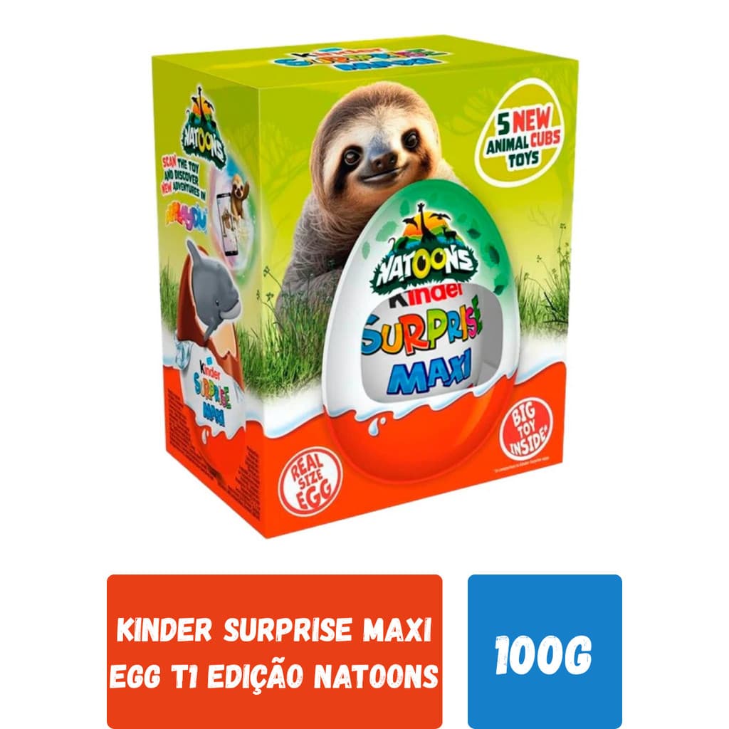 KINDER SURPRISE MAXI  EGG T1 100g EDIÇÃO NATOONS IMPORTADO