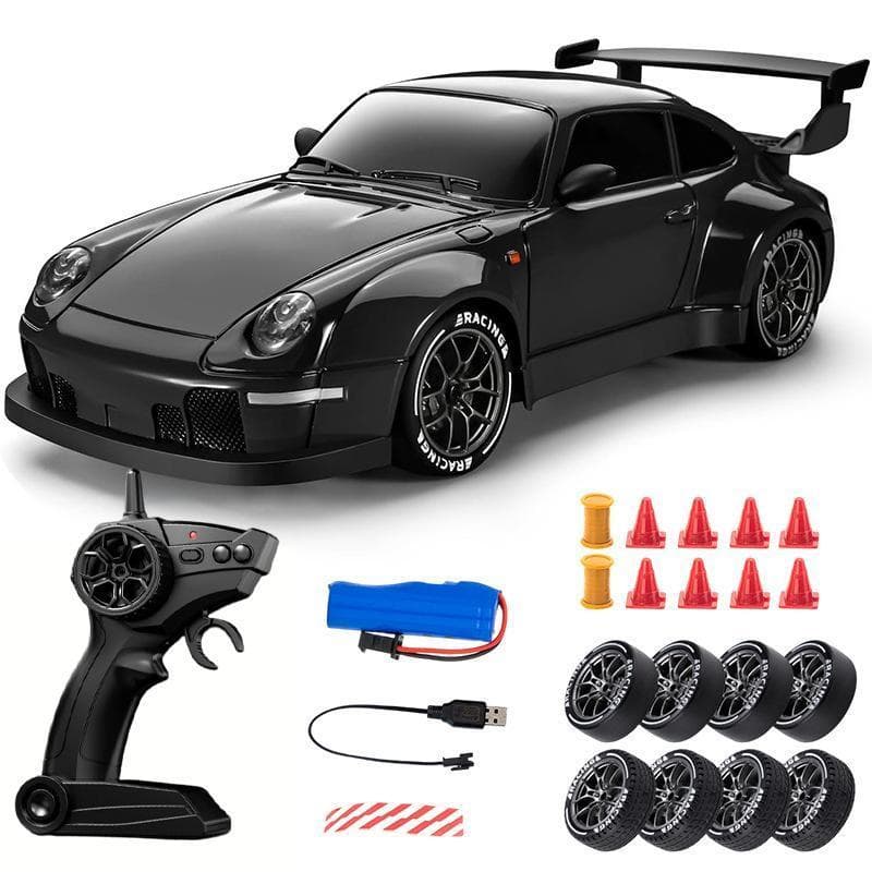 Carrinho de Controle Remoto Drift 2.4G 4x4 20 km/h com Rodas Extras e Bateria Recarregável