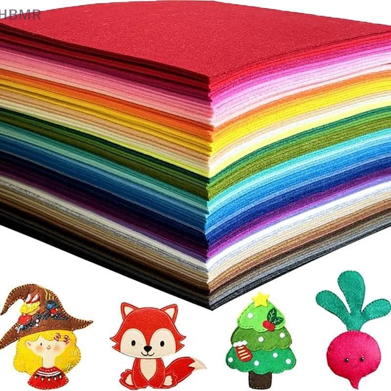 [HBMR] 20 Peças Folha De Tecido De Feltro Macio 20 Cores Patchwork Costura Faça Você Mesmo Quadrados Artesanais Não 1mm 