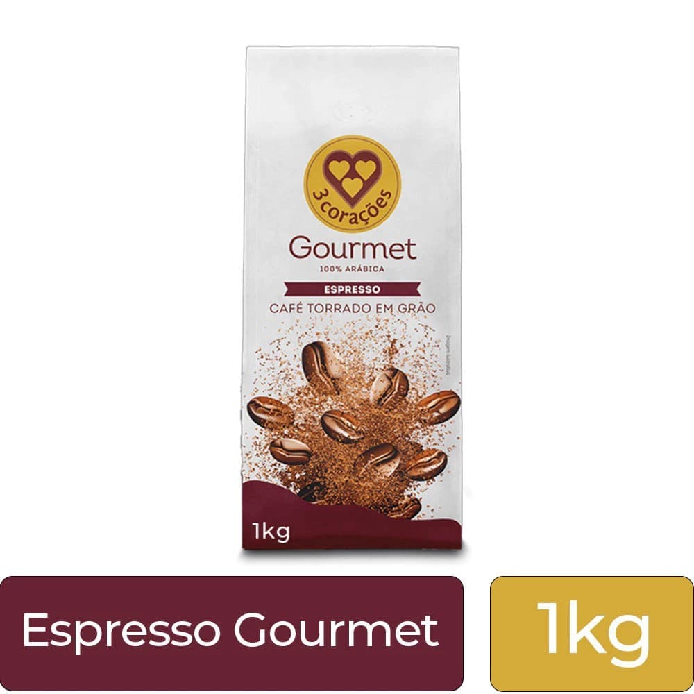 Café 3 Corações Gourmet em Grãos 1kg