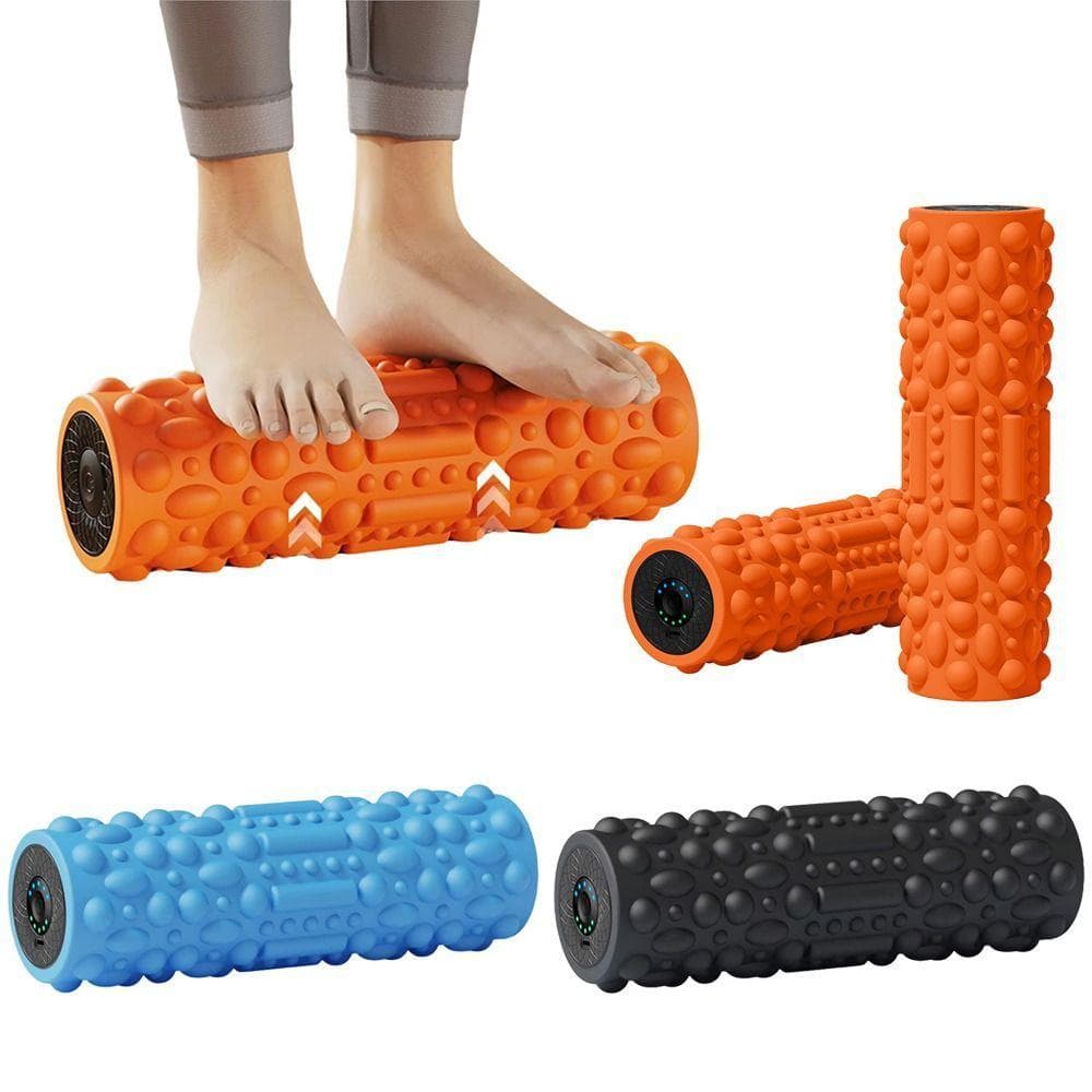 Rolo De Espuma Vibratória , Coluna Elétrica Recarregável De Ioga De 5 Modos , Massageador Muscular De Exercício Texturiz