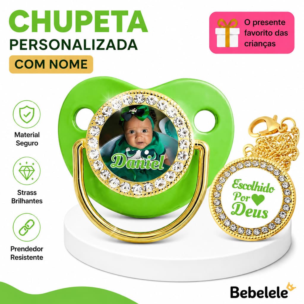 Chupeta ortodôntica para bebê, personalizada com o nome do bebê, chupeta de silicone sem BPA &ZJSH 175T