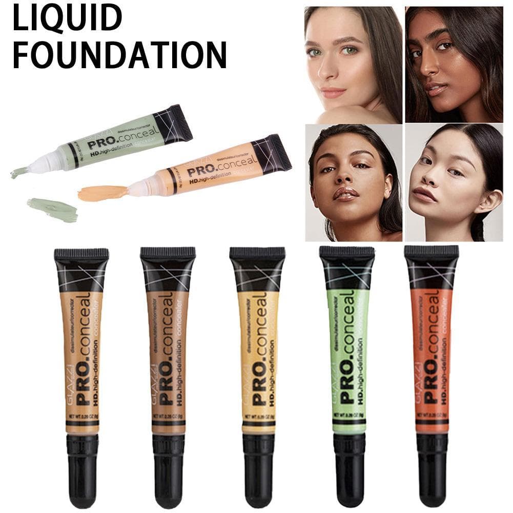 Corretivo Líquido De Cobertura Completa , Base De 5 Cores , Permeável Ao Ar , Maquiagem Natural , Círculos , Creme Escur