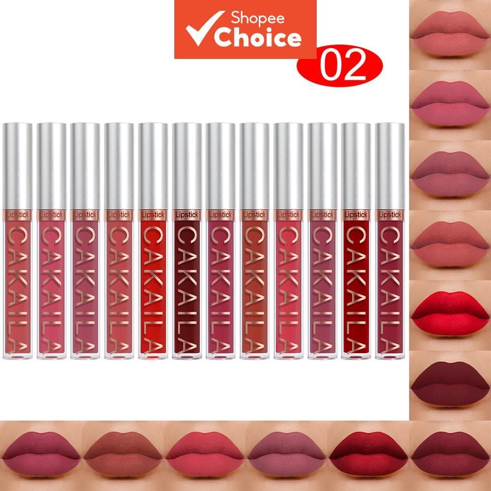 CAKAILA Velvet Matte Lip Gloss Set 12 Tons De Batom Líquido , Matiz Labial À Prova D'água E Não Desbota , Kit De Maquiag