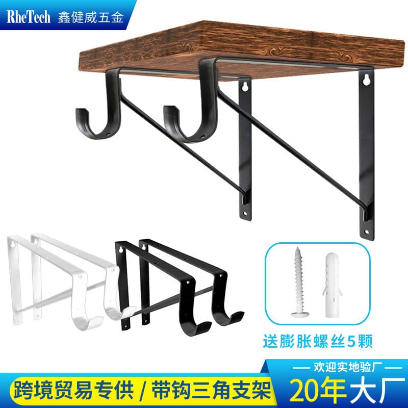 Suporte triangular de metal para prateleiras, suporte de parede para organização, ferragens para prateleiras.