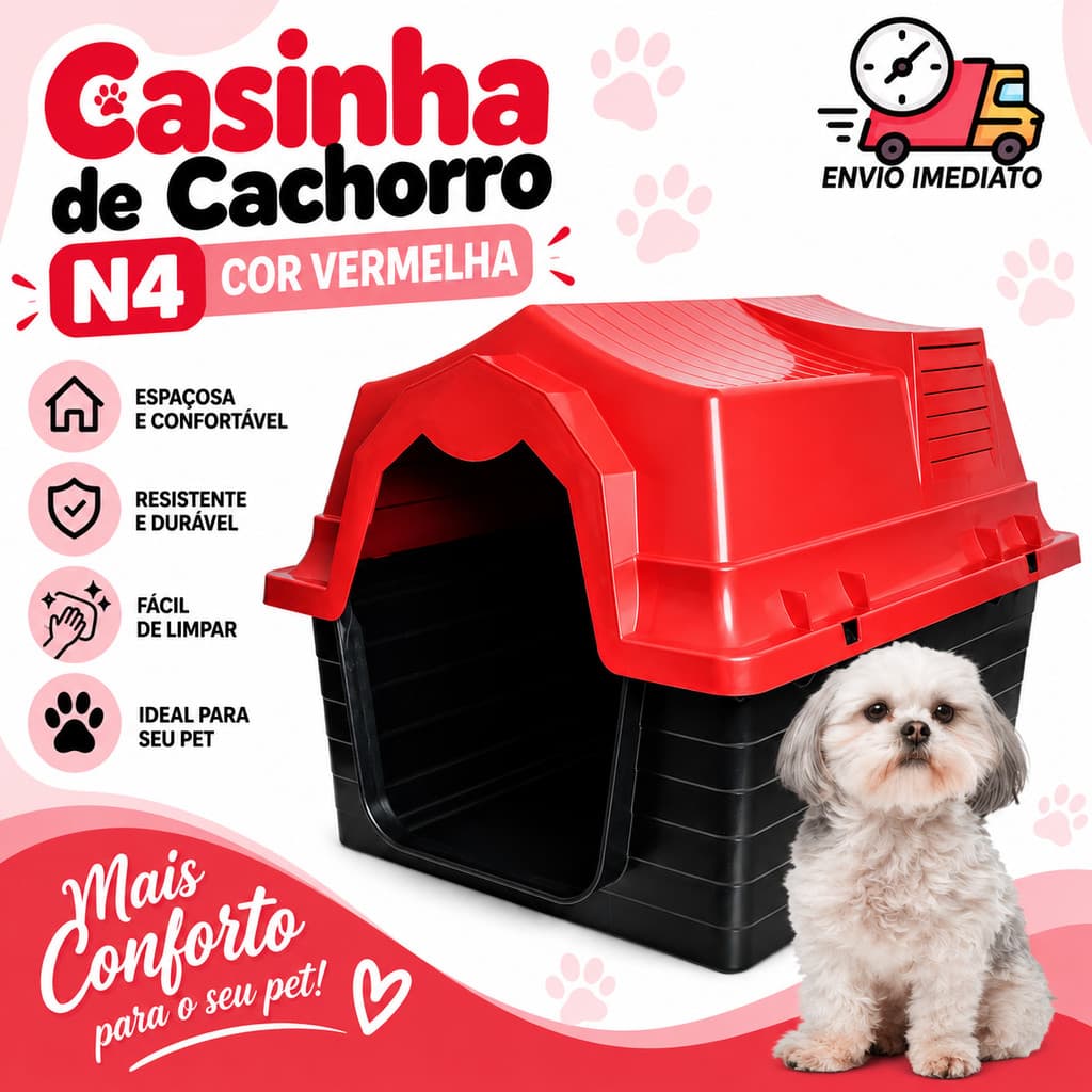 Casinha De Cachorro N4 ou N3 Pet House Casa Pet Para Cachorro de Porte Pequeno e Médio várias cores