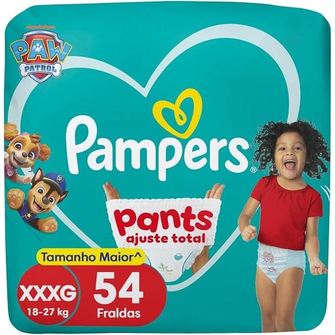 Fralda Pampers Pants Ajuste Total Tamanho XXXG, 54 Unidades