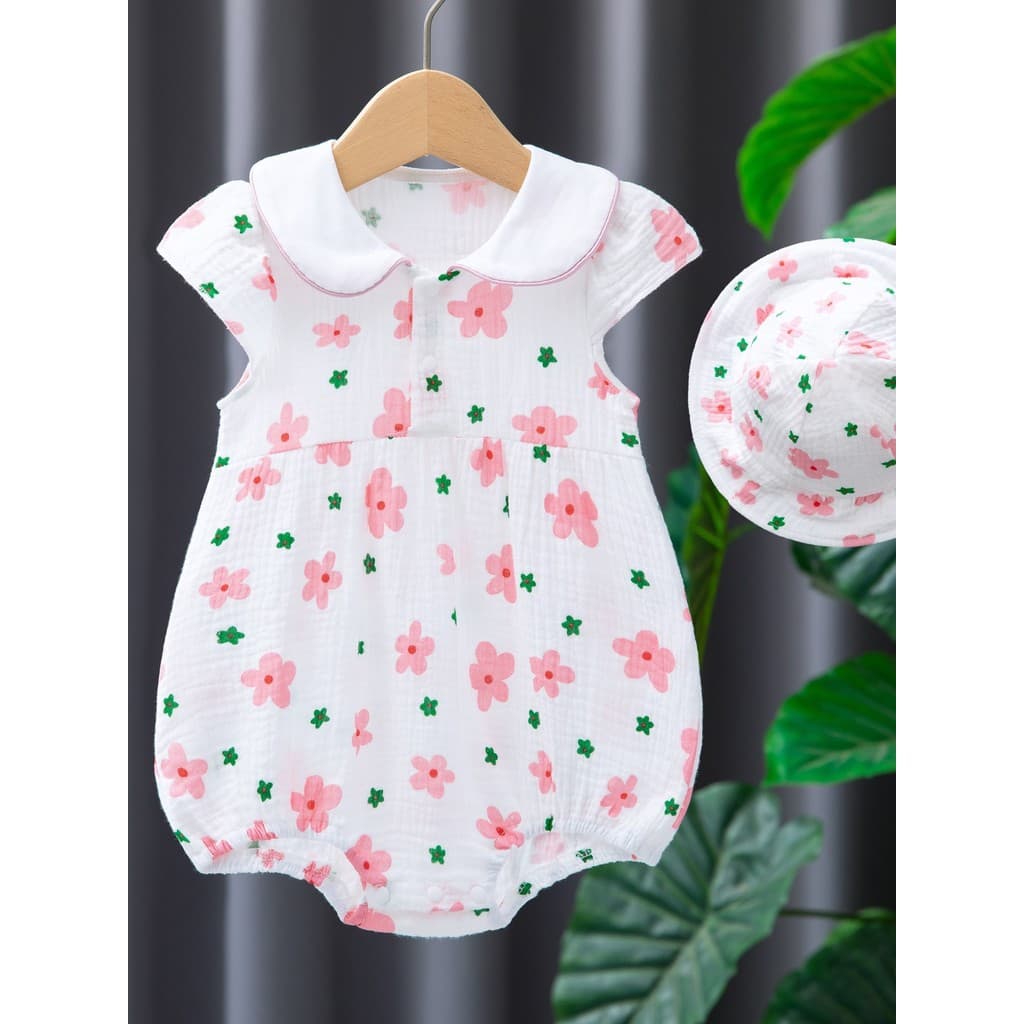 Bebê roupas de bebê roupas de verão fino bebê recém-nascido menina macacão um mês cem dias macacão verão bebê puro algod