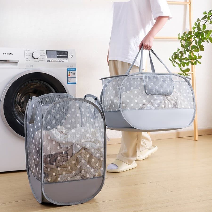 Cesto De Roupa Portátil Dobrável E Respirável Com Padrão Impresso Para Dormitórios , Casa , Banheiros , Organizador De R