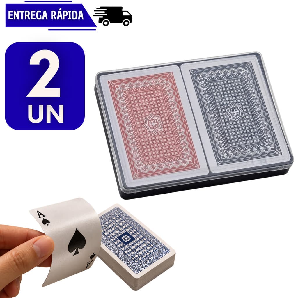 2 Baralho Duplo 54 Cartas Platisco Profissional Baralhos Jogos Família Amigos Diversão Truco A Prova Da agua Carta Jogo