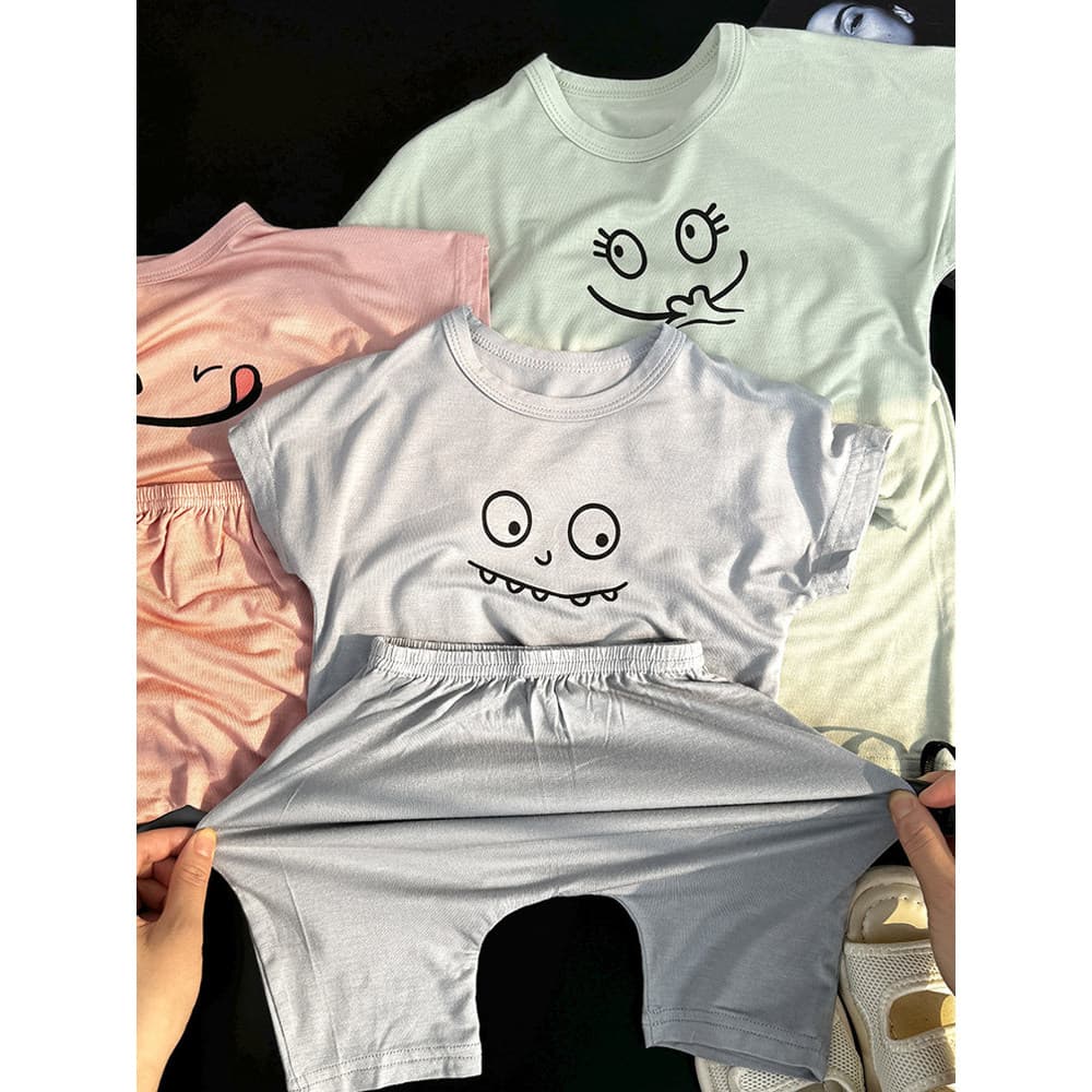 Bebê verão terno dividir roupas de bebê verão estilo fino infantil meninos pijamas meninos roupas de casa do bebê menina