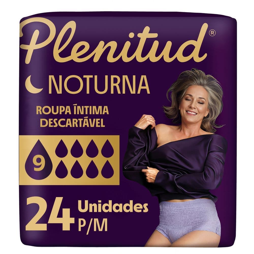 Roupa Íntima Plenitud Noturna para Incontinência P/M 24 Un