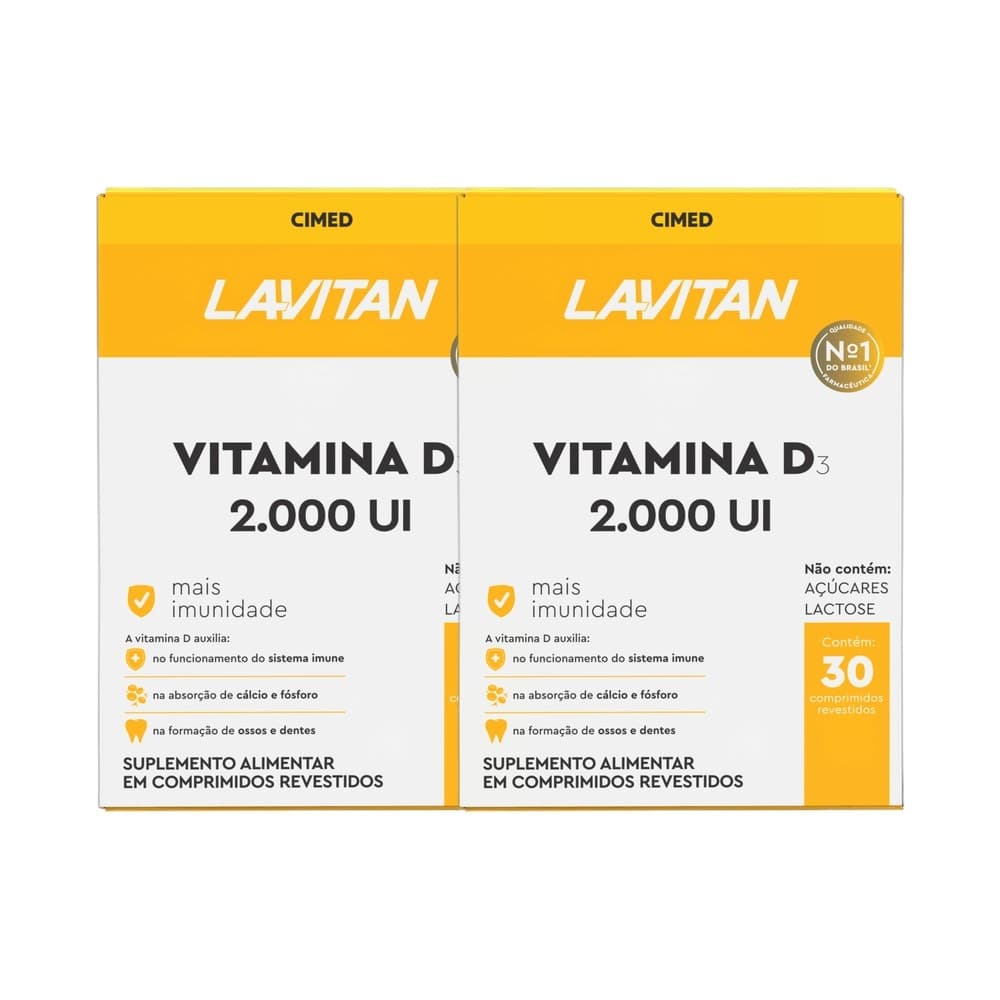 Kit 2x Suplemento Lavitan Vitamina D 2.000Ui 30 Cpr - CIMED