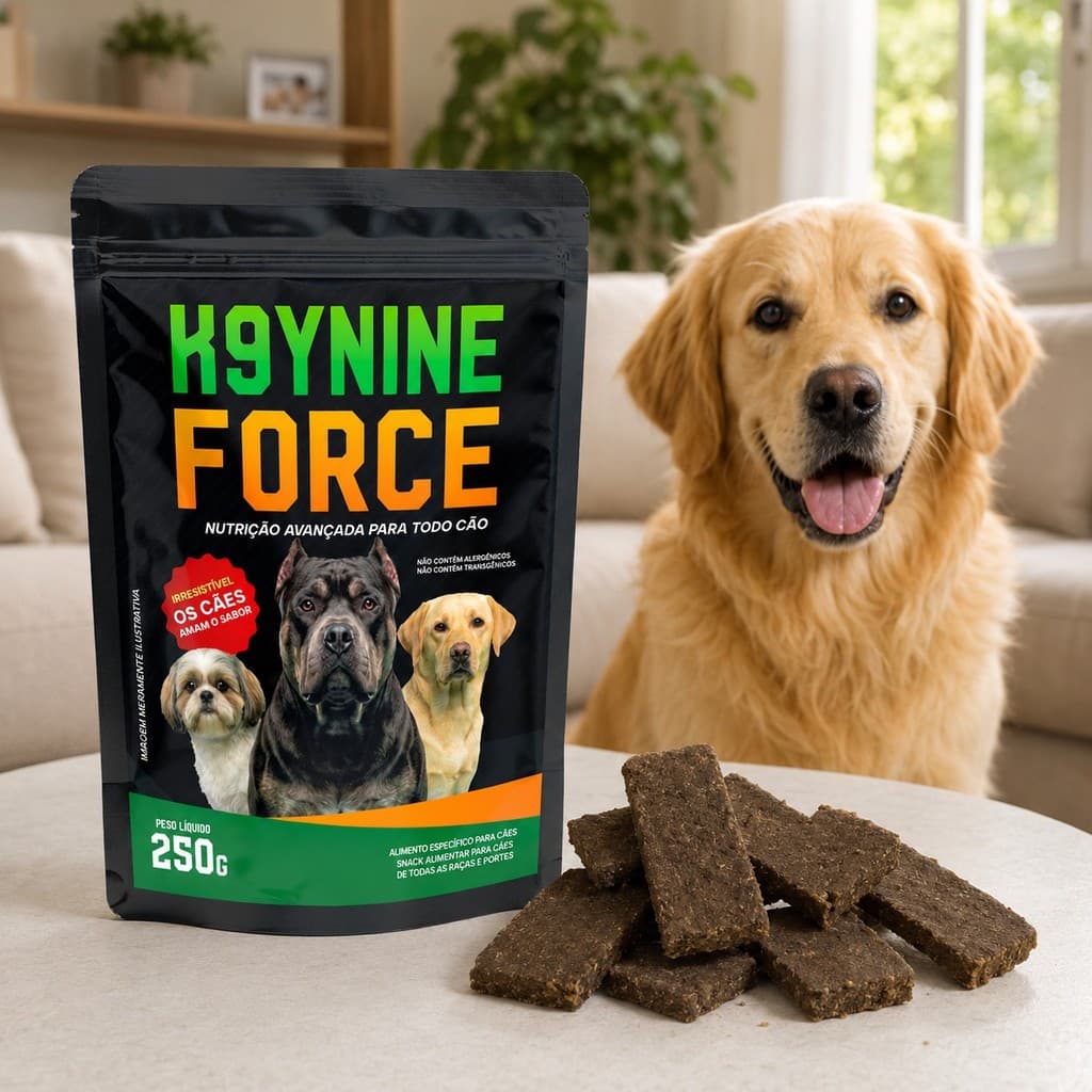 Petisco K9ynine Force 250g Snack Saudável Cachorro Todas As Raças Articulações e Ossos Fortes