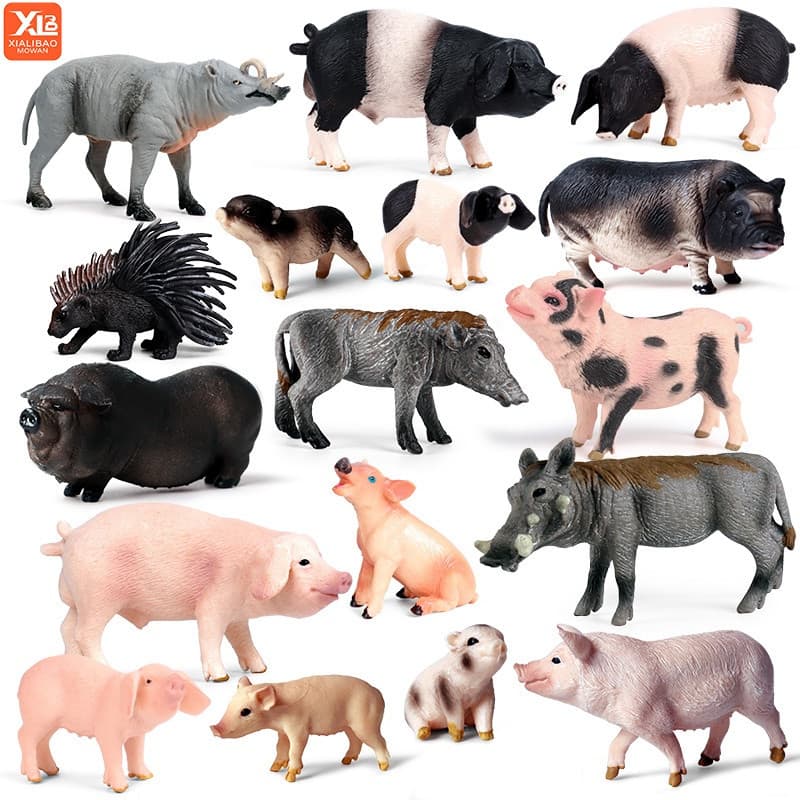 Animais de Fazenda Simulados, Aves, Suínos, Modelo de Javali, Decoração para Casa, Brinquedo Educativo, Brinquedo Fofo p