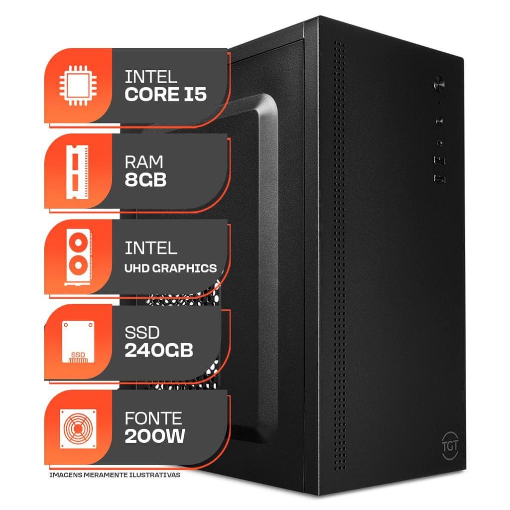 Computador Home Essential S, Intel i3 8ª Geraçao, 8GB DDR4, SSD 240GB