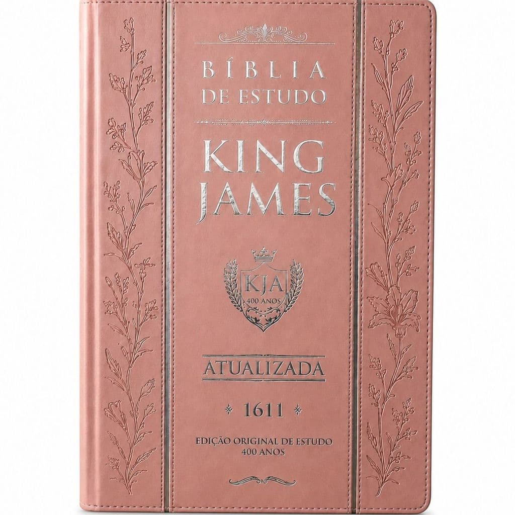 Bíblia de Estudo King James Atualizada | Hipergigante | Full Collor | Capa Dura Rose