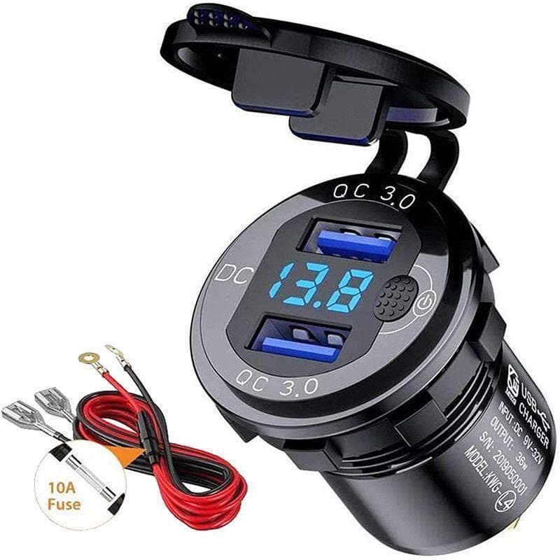 Pronto estoque Carregador de carro de Metal modificado USB de carregamento rápido plugue de carregamento de celular com 