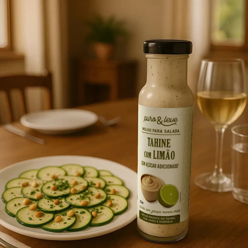 Molho De Gergelim Tahine E Limão Fit 250g - Tempero Árabe Vegano P/ Saladas E Grelhados