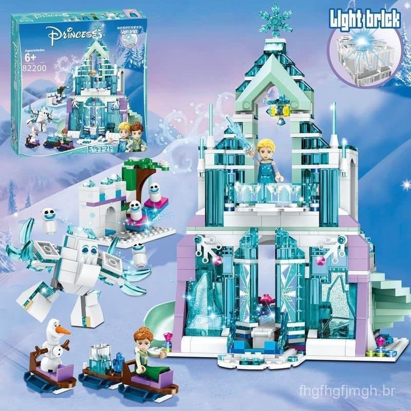 1.000 Peças de Blocos de Montar Lego da Série Disney, Castelo Mágico da Princesa Elsa, Brinquedo de Montar para Meninas