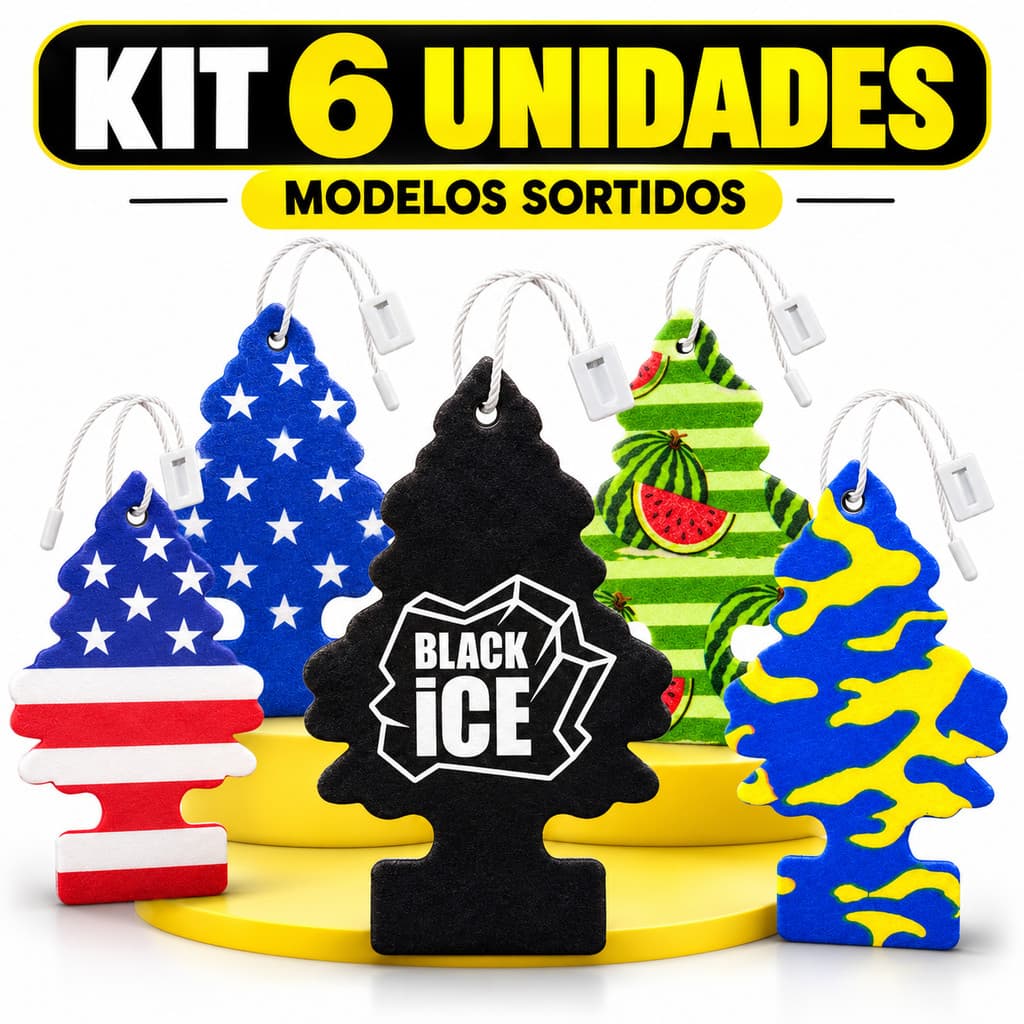 Kit 6 Cheirinho Aromatizante Para Carro Novo Cheiroso Pinheiro Sortidos Envio Imediato Cheiroso