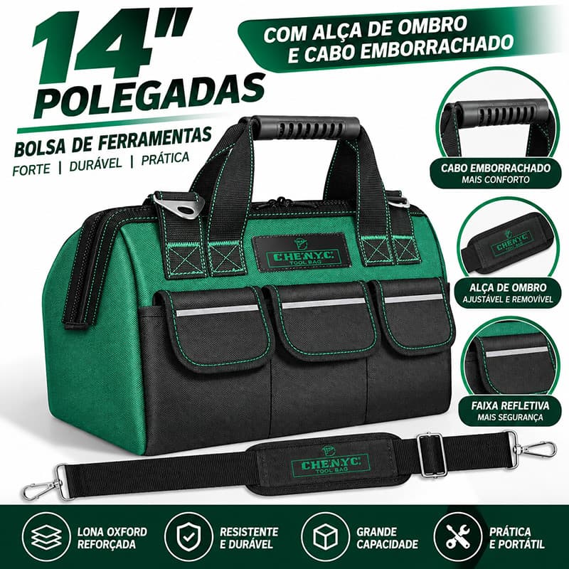 14/20 Polegadas Bolsa de Ferramentas Profissional Multiuso Caixa Ferramentas Maleta Organizadora Tecido Resiste
