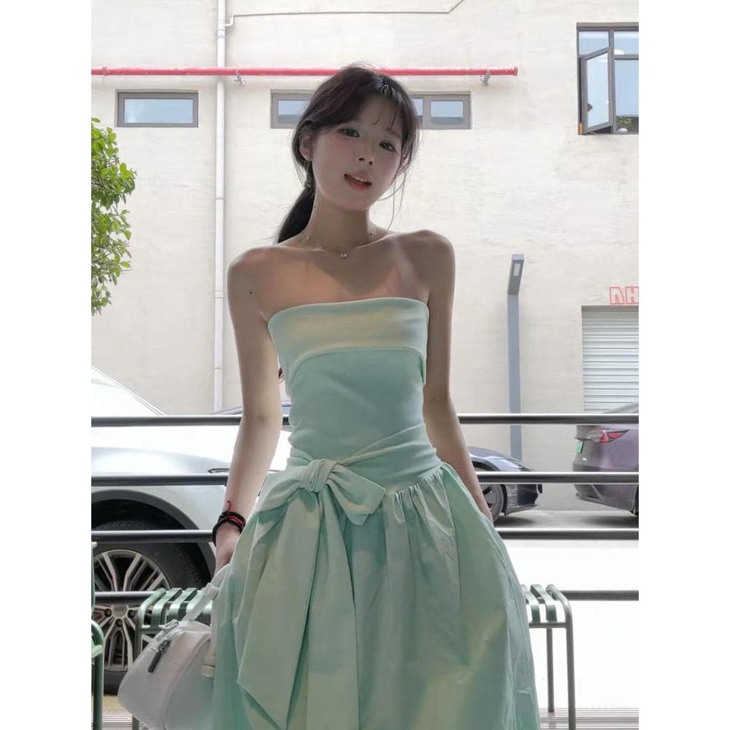 Vestido feminino de sucesso, vestido com design diferenciado, nova coleção de verão 2025, vestido tomara que caia midi c
