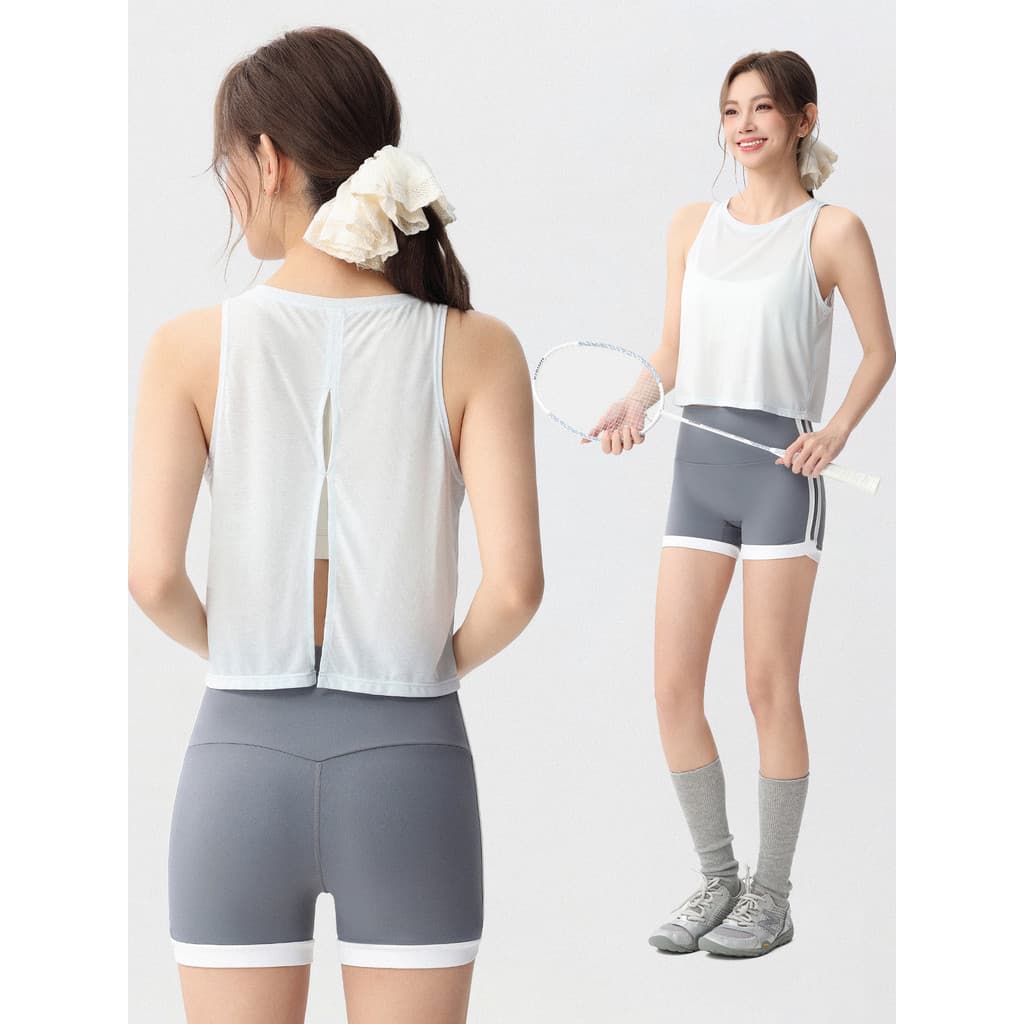 Roupas soltas de Yoga femininas verão fino esportes beleza volta blusa roupas de Fitness topos treinamento de Pilates co