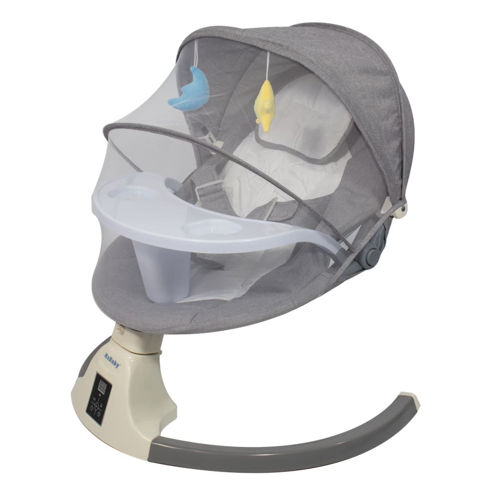 Cadeira De Balanço Automática Com Mosquiteiro, Bluetooth e Controle Remoto Sonatta LED Kababy Até 18kg