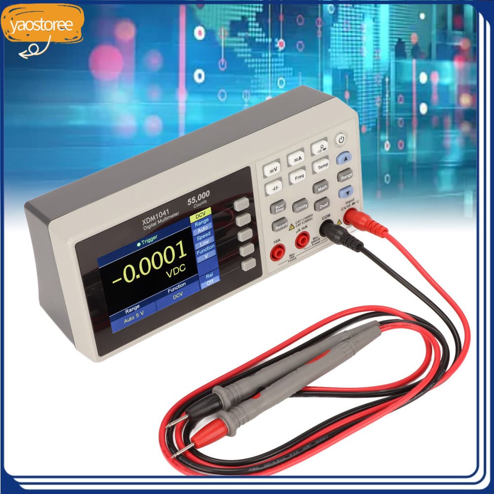 yaostoree.br Multímetro portátil AC 90 a 240V Desktop LCD 55000 Count Data Saving Digital Multi Tester Multímetros