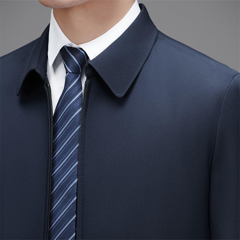 Top pai 2026 jaqueta masculina Casual de meia-idade novo estilo de meia-idade berinjela jaqueta fina masculina primavera