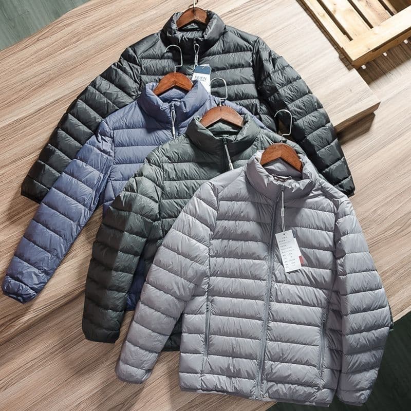 Jaqueta de penas leve masculina Anti-temporada jaqueta de algodão de lã masculina gola alta mantendo quente todos os dia